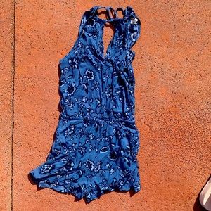 Blue floral romper